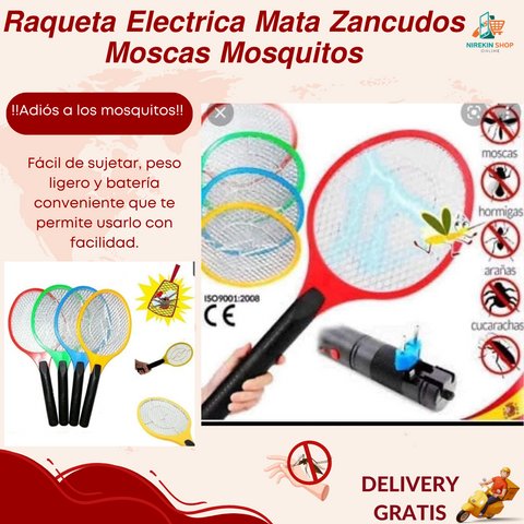 Image of Raqueta Eléctrica mata zancudos moscas y mosquitos