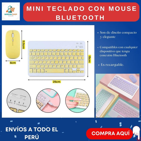 Image of MINI TECLADO CON MOUSE BLUETOOTH