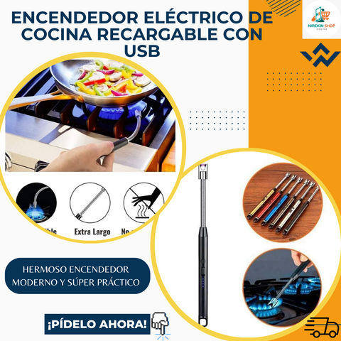 Image of Encendedor Eléctrico de Cocina Recargable con USB