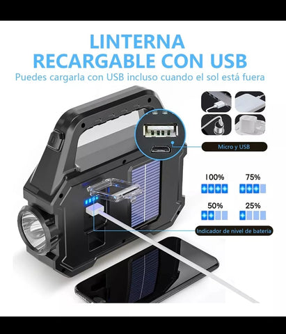 Image of Lampara Linterna Solar Multifuncional Portátil