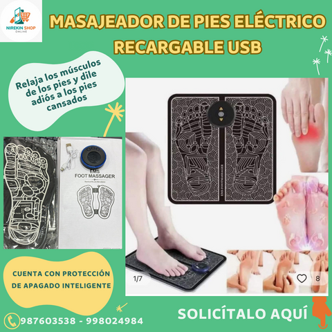 Image of MASAJEADOR DE PIES ELÉCTRICO RECARGABLE USB