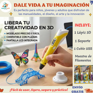 LÁPIZ DE IMPRESIÓN 3D - DIBUJA EN EL AIRE Y CREA SIN LÍMITES