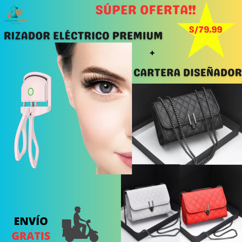 Image of OFERTA DIA DE LA MADRE: Cartera Diseñador + Rizador Eléctrico PREMIUM