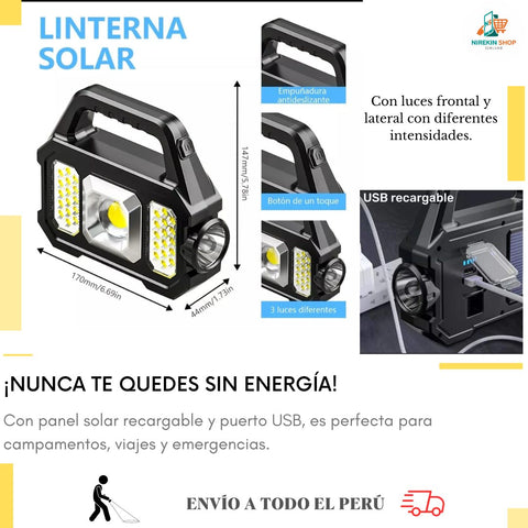 Image of Lampara Linterna Solar Multifuncional Portátil